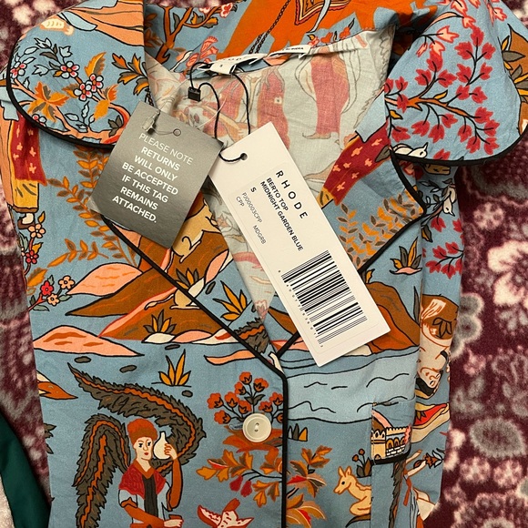RHODE Berto Pajama Top Midnight Garden NWT - Picture 2 of 4